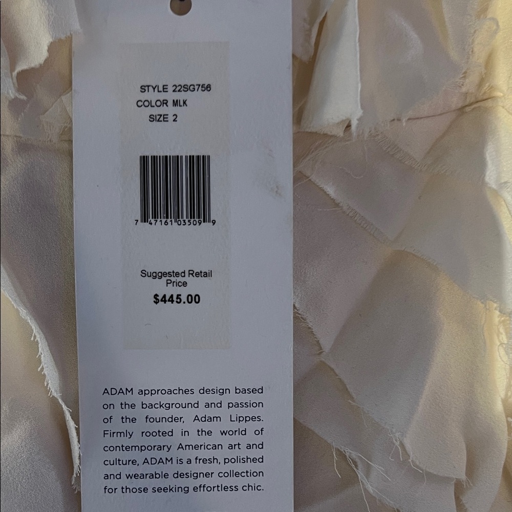 Adam Lippes Strapless Ruffled Rag Cream Dress - Picture 2 of 8